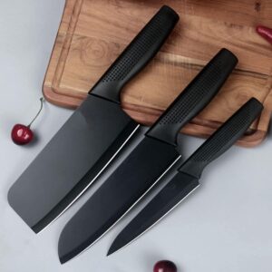 Set of 3 with Cover, Stainless Steel Knives for Kitchen